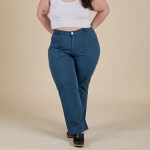 Big Bud Press work pants in lagoon